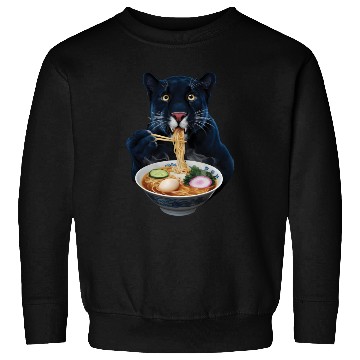 Discover Panther Eating Ramen Realistic Sweatshirts