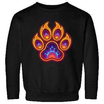 Discover Neon Orange Wolf Paw Print Sweatshirts
