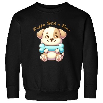 Discover puppy with a bone Sweatshirts