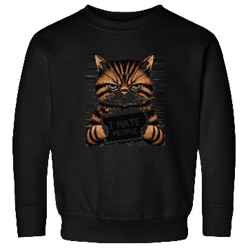 Discover Funny Grumpy Cat: I Hate People-I Hate People Cat Sweatshirts
