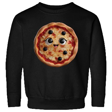 Discover Happy Pizza Realistic Sweatshirts