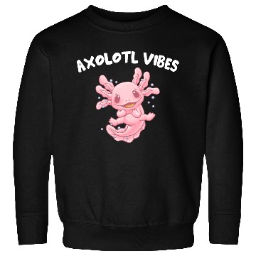 Discover Axolotl Vibes Salamander Animal Lover Amphibians P Sweatshirts