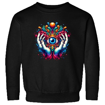 Discover Colorful abstract psychedelic eye design Sweatshirts