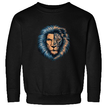 Discover Man face onside lion other side man face Sweatshirts