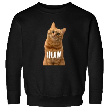 Discover Funny Cross-Eyed Cat Meme Huh Funny Cat Sweatshirts