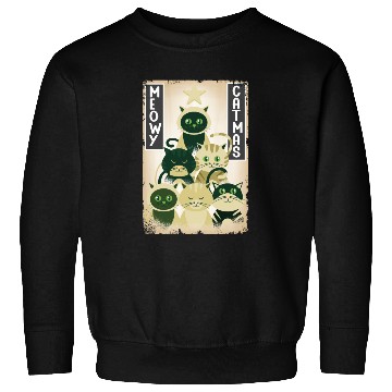 Discover Meowy Catmas Cat Christmas Tree Xmas Kitten Cute Sweatshirts