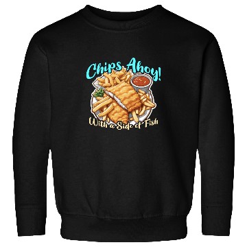 Discover Fish And Chips Chips Ahoy With A British Cuisine Sweatshirts