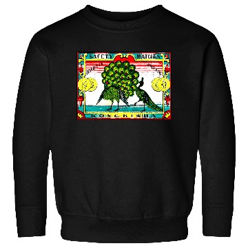 Discover Japanese Safety Matches Matchbox Art Peacocks Sweatshirts