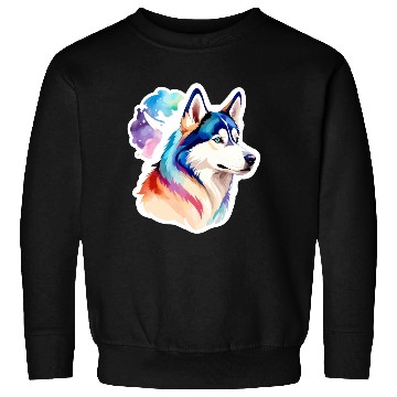 Discover Siberian Husky Watercolor Sweatshirts