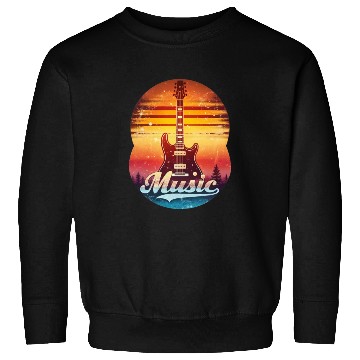 Discover Music Guitar Sunset Vintage Style Streetwear Sweatshirts