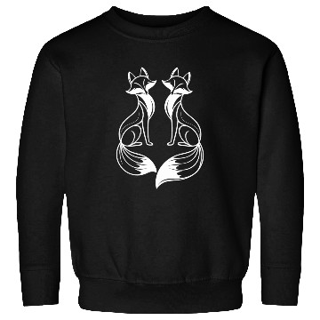 Discover Fox Artistic Design: Elegant Twin Foxes Sweatshirts