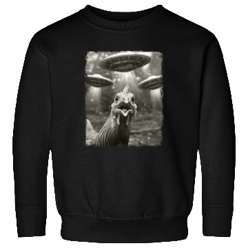 Discover Chicken Farm Farmer UFO Alien Extraterrestrial Sel Sweatshirts