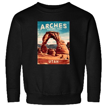 Discover Vintage Travel Arches National Park Utah Landscape Sweatshirts