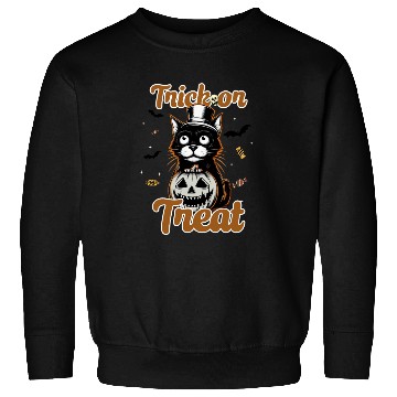 Discover Spooky Black cat Trick Or Treat For Halloween Sweatshirts