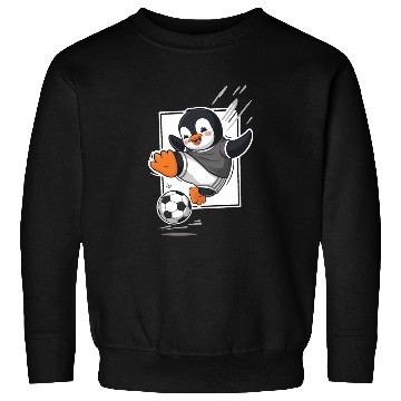 Discover Penguin Playing Soccer Cartoon Fun Sweatshirts