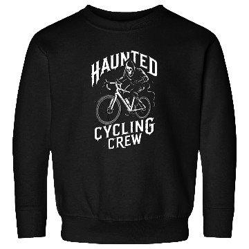 Discover Haunted Cycling Crew: Ghostly Rider Design Sweatshirts