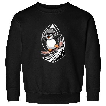 Discover Snowboarding Penguin Adventure Sweatshirts