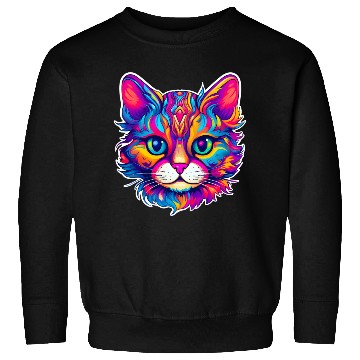Discover Psychedelic Cat - Groovy Neon Feline Sweatshirts
