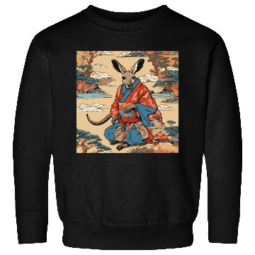 Discover Retro Ukiyo-e Style Kangaroo Caricature Sweatshirts