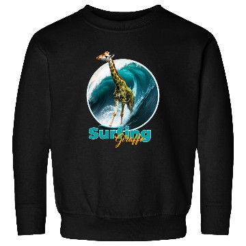 Discover Surfing Giraffe in a Storm Sweatshirts
