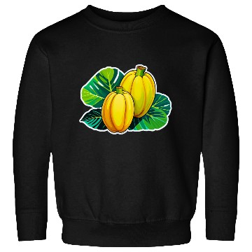 Discover Yellow Squash with Green Leaves Illustration Sweatshirts
