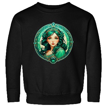 Discover Emerald Haired Fantasy Princess Portrait Sweatshirts
