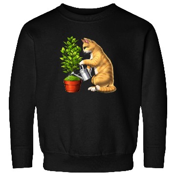 Discover Cat Watering Plants Sweatshirts