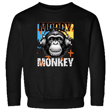 Discover Moody Monkey | Funky Headphones Sweatshirts