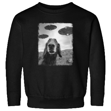 Discover Irish Setter Dog UFO Alien Extraterrestrial Selfie Sweatshirts