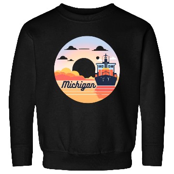 Discover Michigan Boat with Sunset Sweatshirts