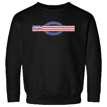 Discover Colorado Mountain and USA Flag Grey Sweatshirts