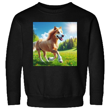 Discover The golden retriever-horse Sweatshirts