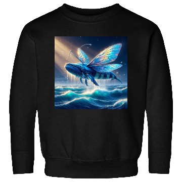 Discover The blue whale-hornet Sweatshirts