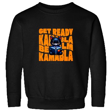 Discover Regal Cat Kamabala Reading Orange Book Cartoon Sweatshirts