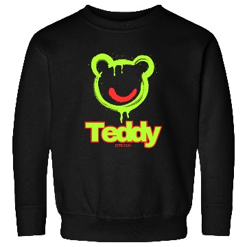 Discover Neon Drip Teddy Bear Illustration Sweatshirts