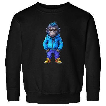 Discover Illustration of a hip-hop chibi gorilla. Sweatshirts