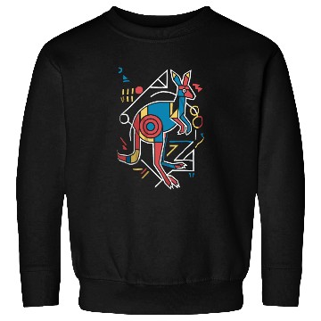 Discover Geometric Kangaroo Art Colorful Abstract Sweatshirts