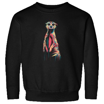 Discover Vibrant Meerkat Illustration Neon Colors Sweatshirts