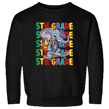 Discover Fifth 5th Grade Back To School Elephant Skateboard Sweatshirts