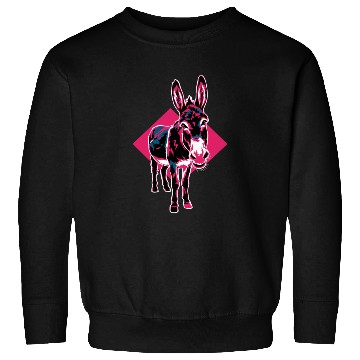 Discover Geometric Farm Animal Graphic: Vibrant Donkey Art Sweatshirts