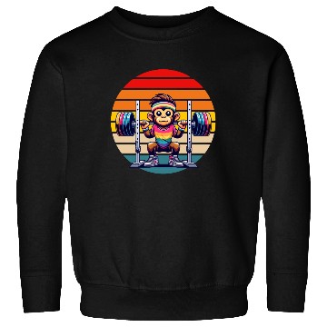 Discover Rainbow Monkey Squatting in the Gym Sweatshirts