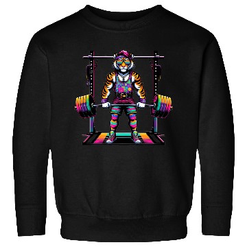 Discover Muscular Rainbow Tiger Deadlifting Sweatshirts