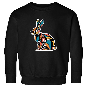 Discover Geometric Farm Animal Graphic Rabbit Vibrant Sweatshirts