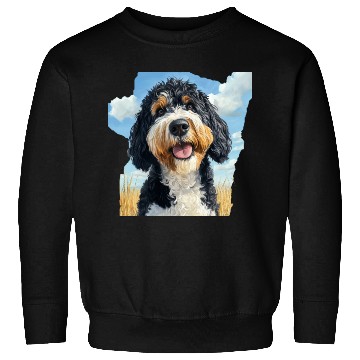 Discover Bernedoodle Field Nature Bernedoodle Watercolor Sweatshirts