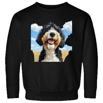 Discover Bernedoodle Field Nature Bernedoodle Watercolor 2 Sweatshirts