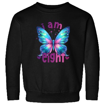 Discover 8th Birthday Butterfly 8 Years Eight Finally 8 Bir Sweatshirts