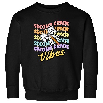 Discover Second 2nd Grade Vibes Teacher Coquette Bow Dalmat Sweatshirts