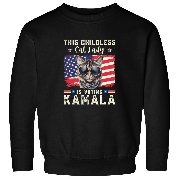Discover This childless Cat lady for kamala Harris 2024 Sweatshirts