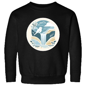 Discover Serenity Waterfall and Bird Sweatshirts