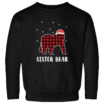 Discover Red Plaid Bear Christmas Pajama Sister Matching Sweatshirts